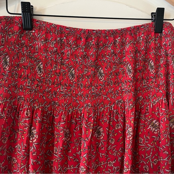 Max Studio Rich Red Floral Pattern Stretch Skirt Women’s Size XL - Picture 6 of 12